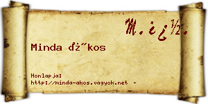 Minda Ákos névjegykártya